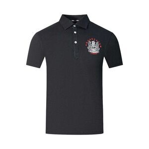 Aquascutum Mens Aldis London Logo Polo Shirt / Black